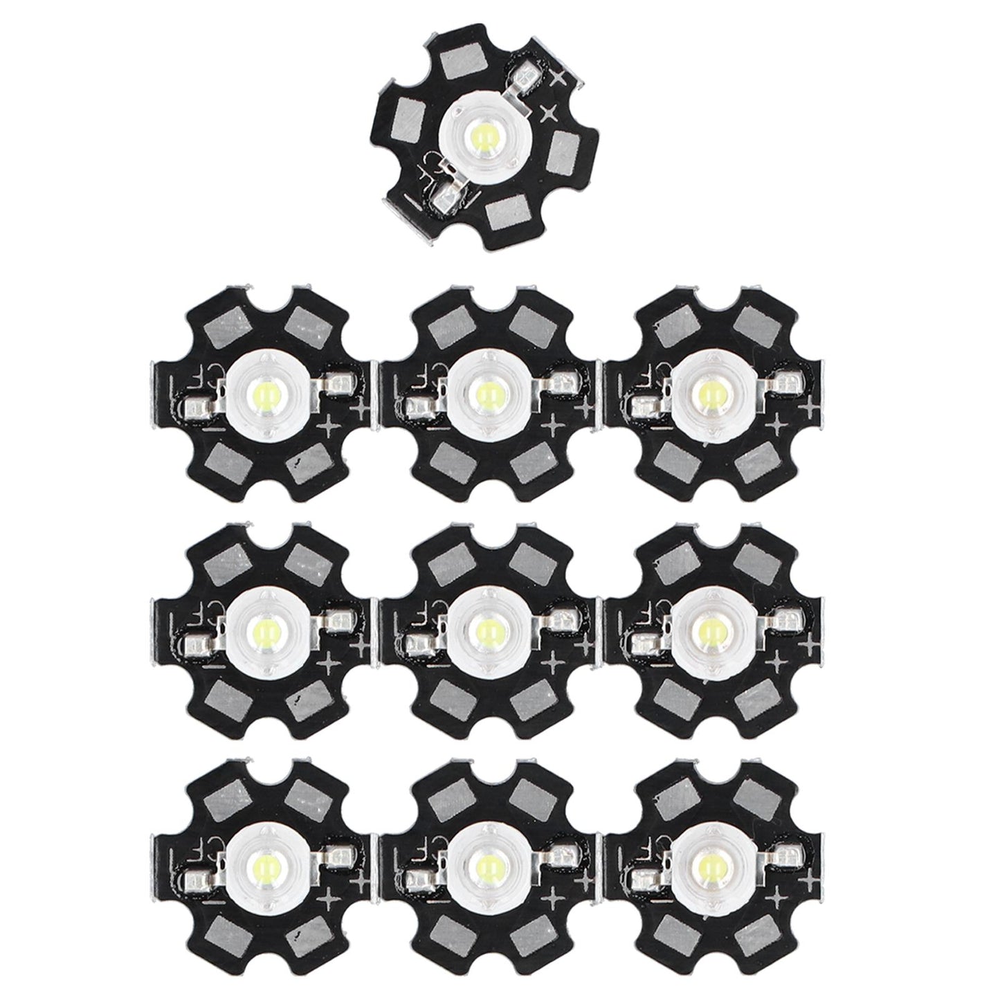 10PCS 1W LED Chip Highlight DIY Light Beads with Aluminum Base 6500k 90lm 20mm White Light