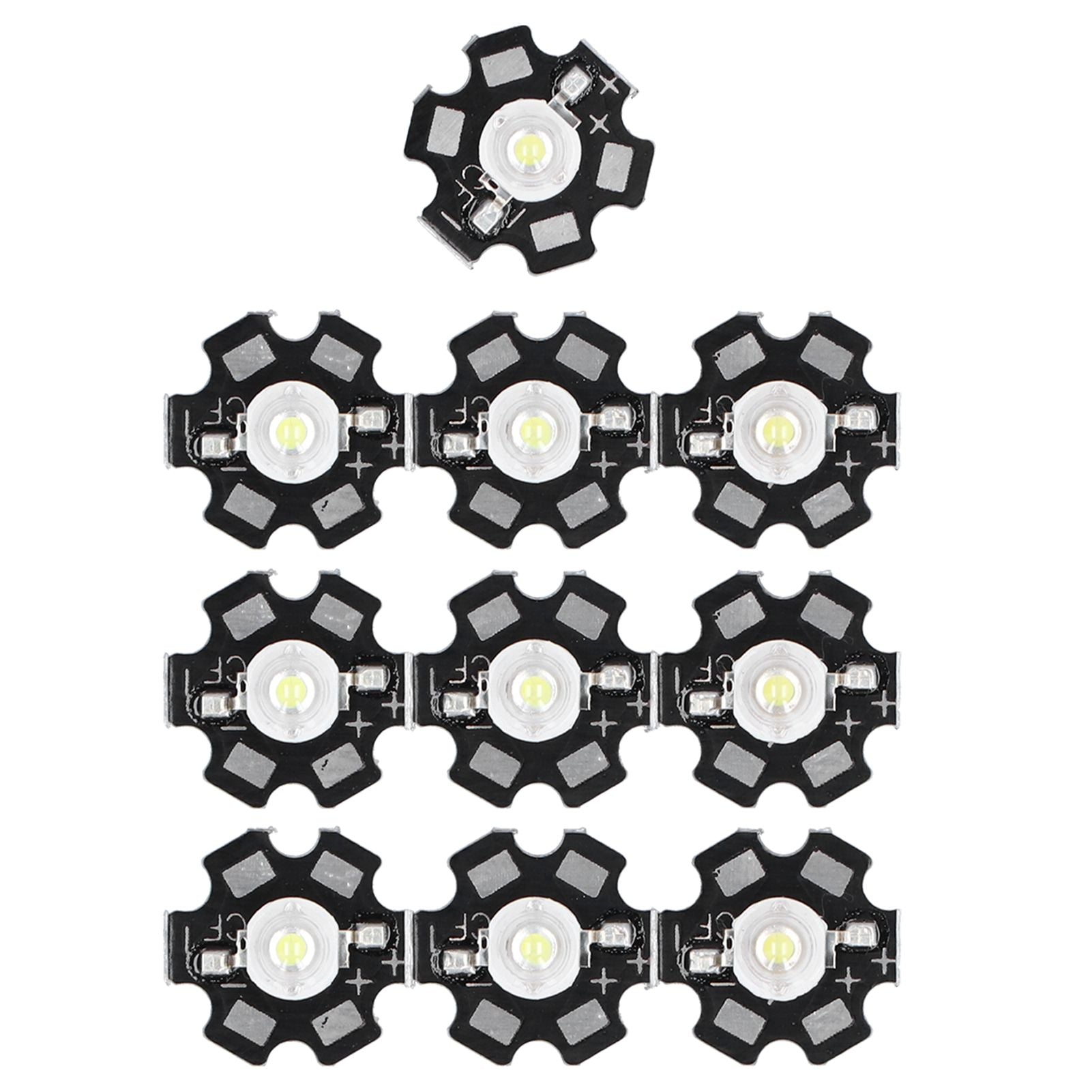 10PCS 1W LED Chip Highlight DIY Light Beads with Aluminum Base 6500k 90lm 20mm White Light
