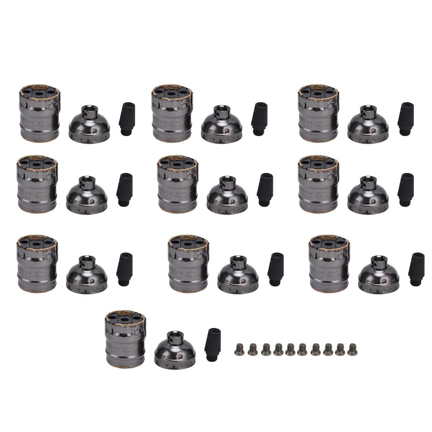 10Pcs Retro Lamp Holder Durable Elegant Aluminum Ceiling Bulb Socket for E26 E27 Bulb