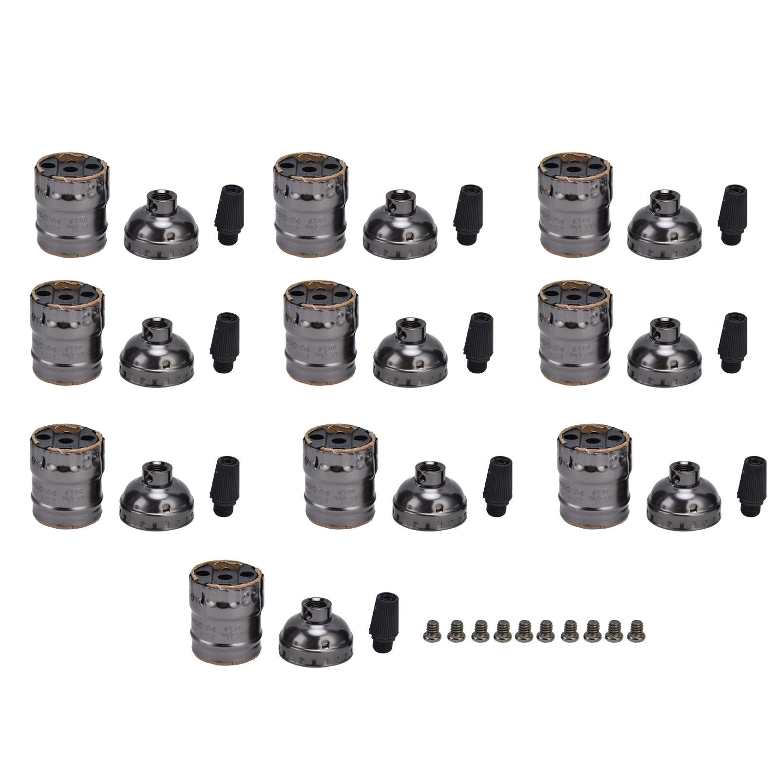 10Pcs Retro Lamp Holder Durable Elegant Aluminum Ceiling Bulb Socket for E26 E27 Bulb