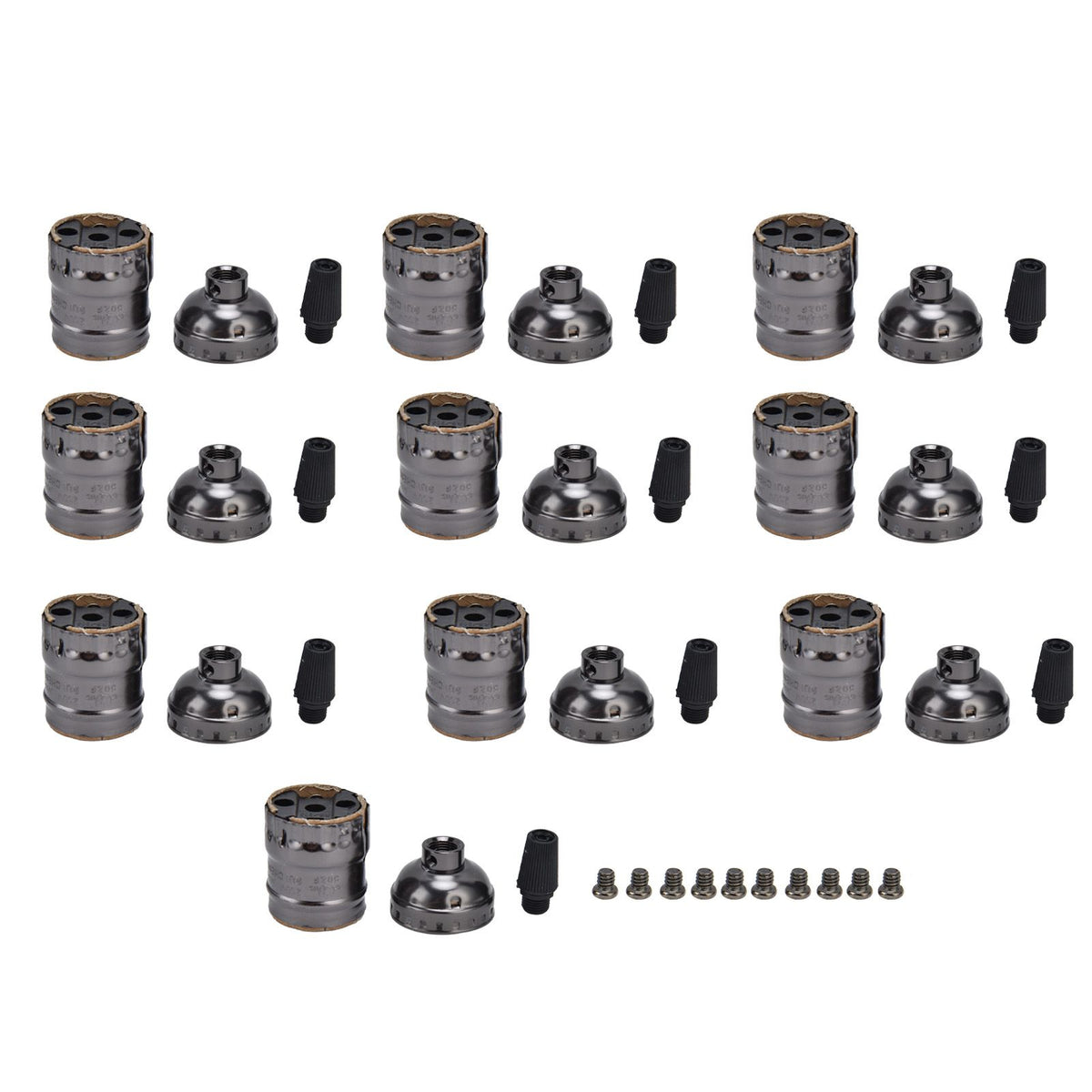 10Pcs Retro Lamp Holder Durable Elegant Aluminum Ceiling Bulb Socket for E26 E27 Bulb