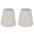 2PCS Table Lamp Shade Cover Fabric Clip On Lampshade for E14 Screw Candlestick Lamp ChandelierPT13 Beige White Edge