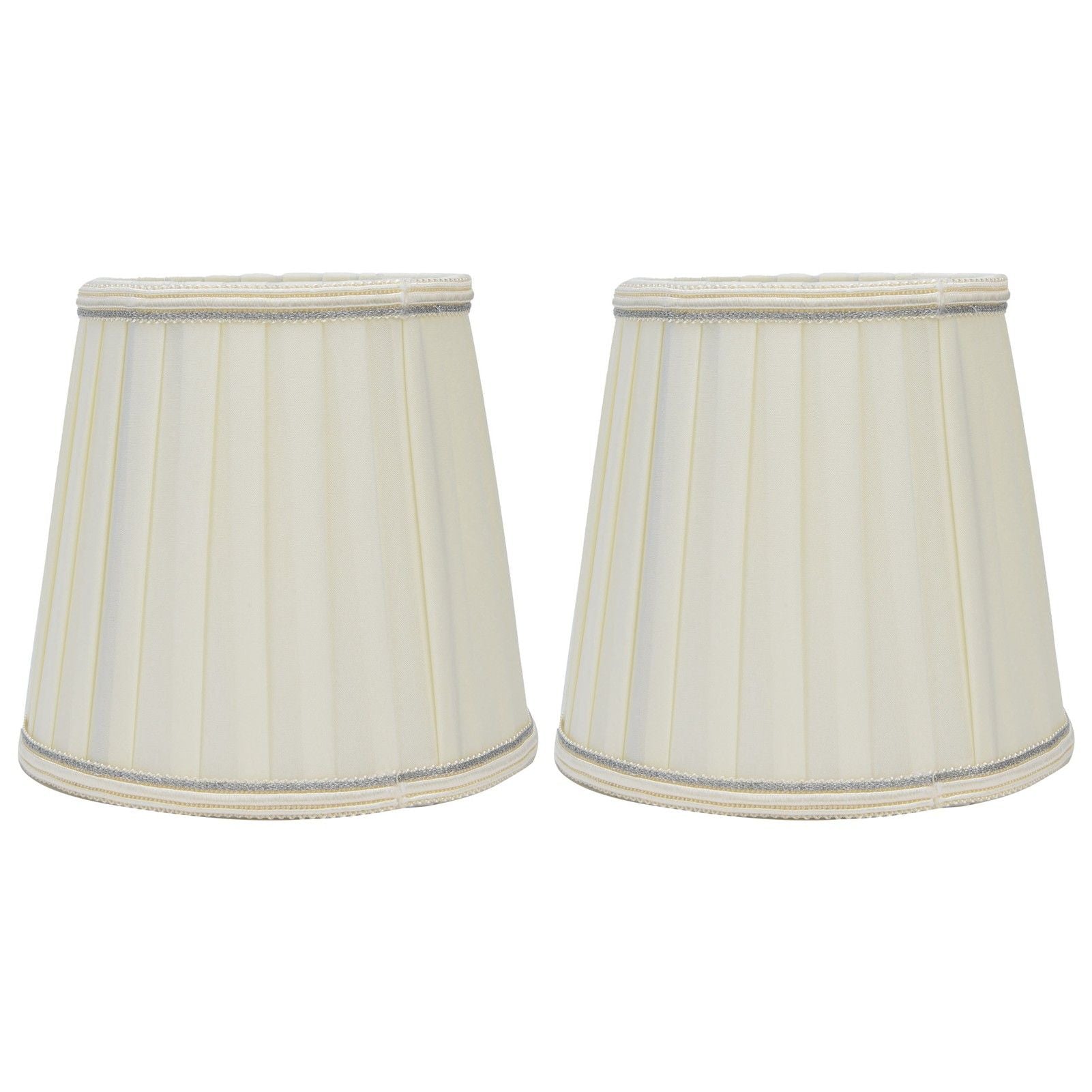 Fabric Lampshade Beige Silver Edge Craft European Style Simple Lamp Shade for E14 Screw Candlestick Lamp