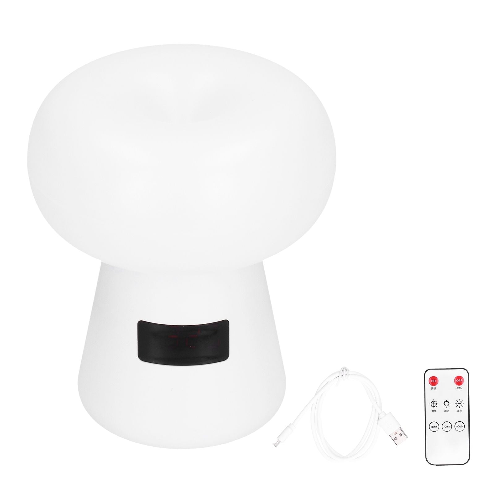 Night Light White Rechargeable Remote Control Clock 3 Levels Timing 6 Levels Brightness USB Lamp for Bedroom