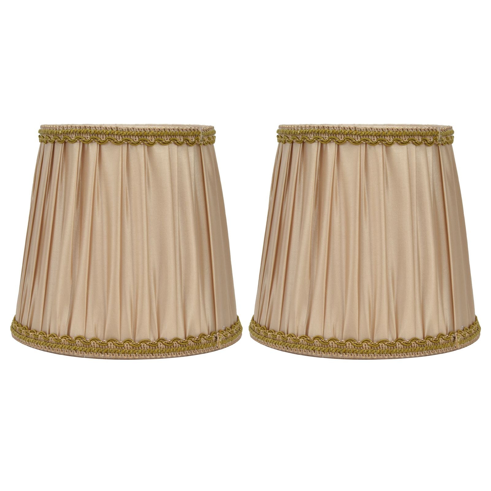 2PCS Fabric Lampshade Simple Lamp Shade for E14 Screw Candlestick Lamp Table Light Chandelier Gold