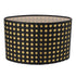 Lampshade Oval Shaped Hollow Metal Carved Compatible E27 E14 Caliber Lampholders Lamp Cover for Office Bedroom Living Room Black and Yellow Liner