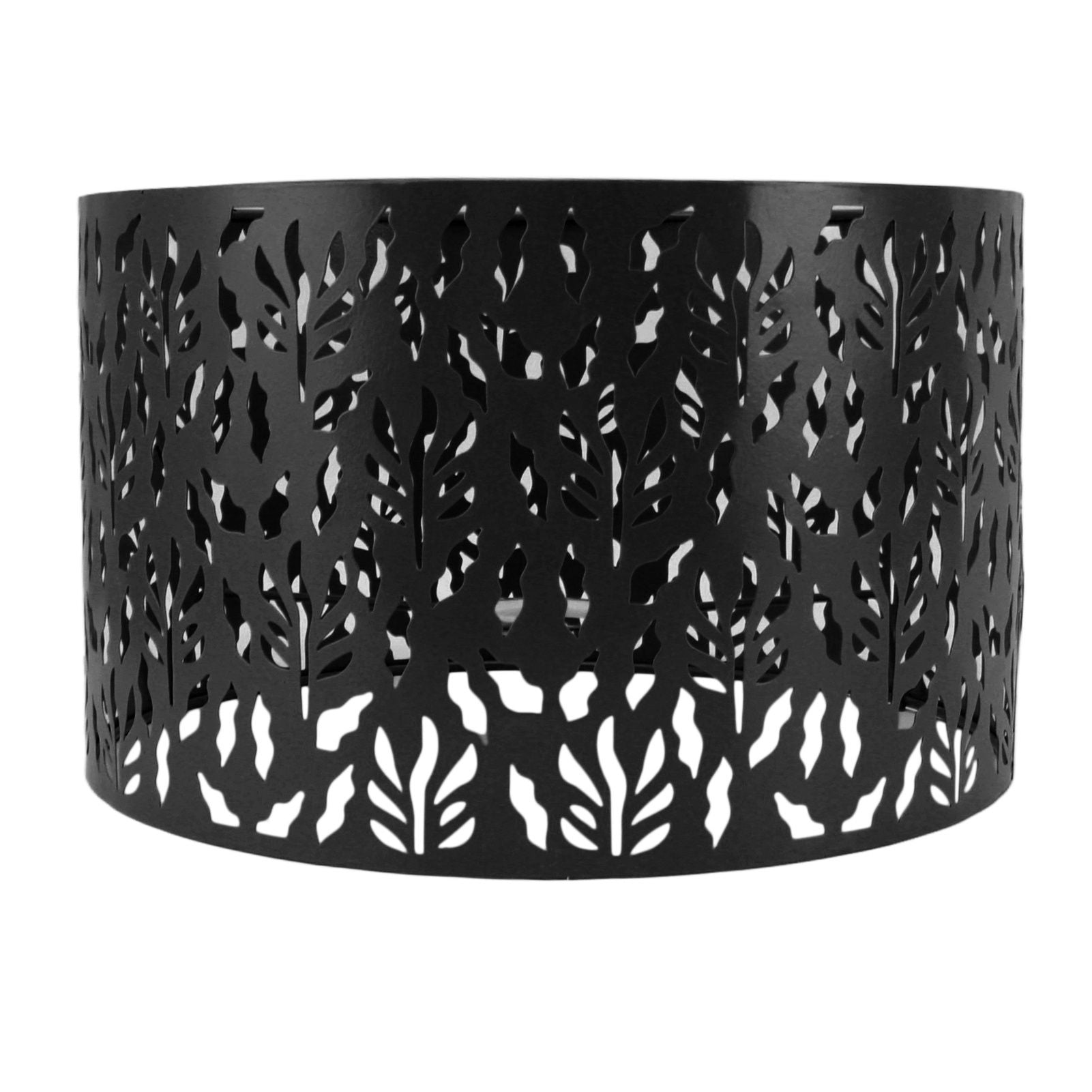 Metal Lamp Shades Hollow Carved Lampshade Modern Style Hollow Lampshade Compatible with E27 E14 Lamp Holder Water Grass Leaf Black