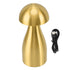 Metal Mushroom Table Lamp Dimmable Mushroom Decor Night Light Cordless Rechargeable Bedside Lamp for Children Nursing Bar Golden