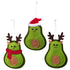 3Pcs Christmas Avocado Green Doll Pendant Christmas Tree Hanging Decoration For Home Door Window Felt Ornaments