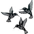 3 Pieces Metal Hummingbird Wall Art Decoration Hollow Out Iron Bird Sculpture Waterproof Wall Hanging Figurines for Garden and Living Room Decor