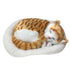 Realistic Sleeping Cat Toy Breathing Cat Stuffed Animal Doll with Mat Plush Toys for Children Home Ornament