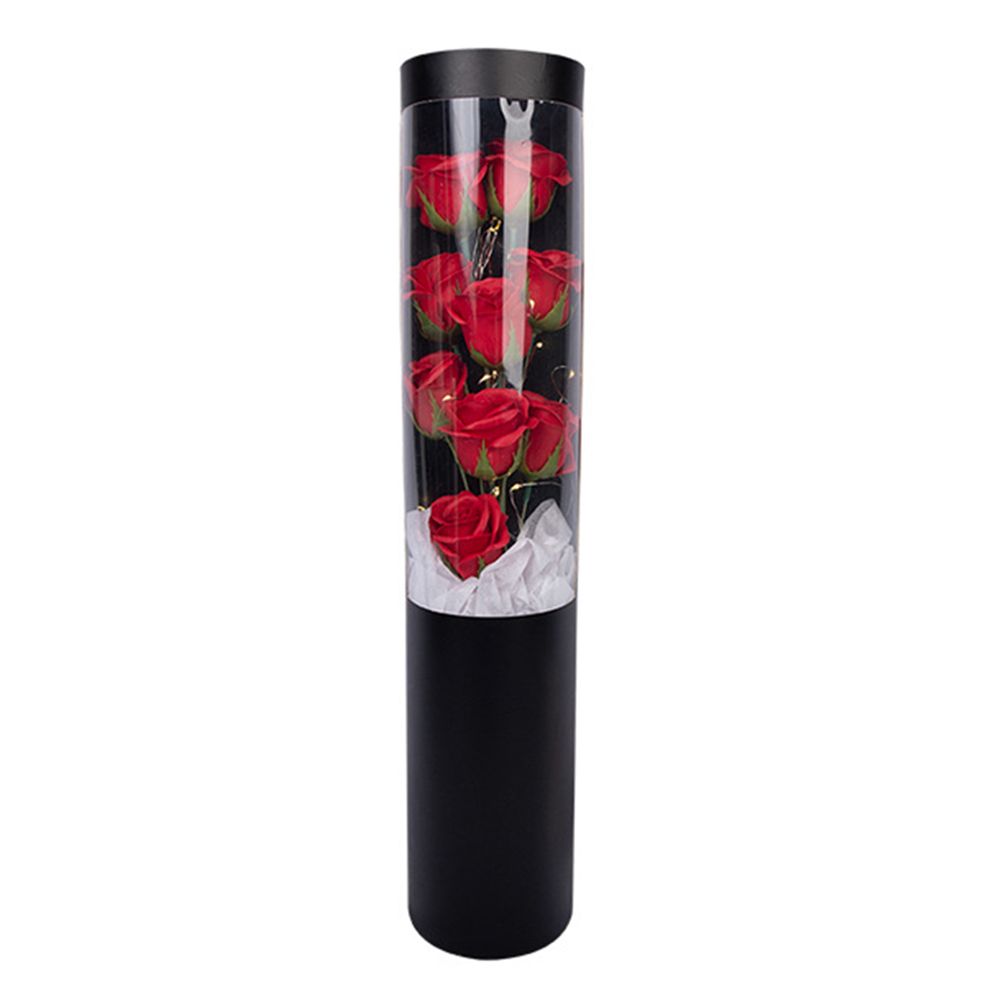 Soap Rose Flower Bouquet Gift Box Artificial Rose Flowers Rose Petal Bouquet Tube Valentine's Day Gift For Lover