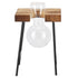 Desktop Glass Planter Wooden Stand Bulb Glass Vase Hydroponics Plant Planter for Home Office Garden1 Bottle