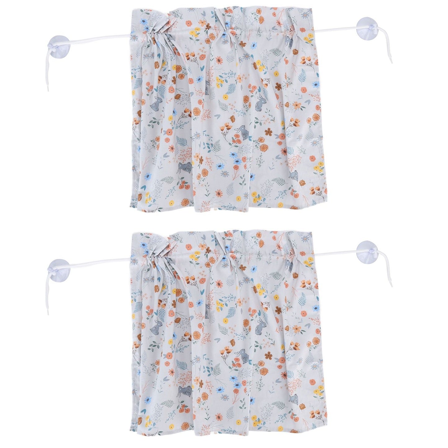 2PCS Simple Style Sunshade Curtain Adjustable Car Side Window Curtain Cute Car Curtain with Suction CupType 2