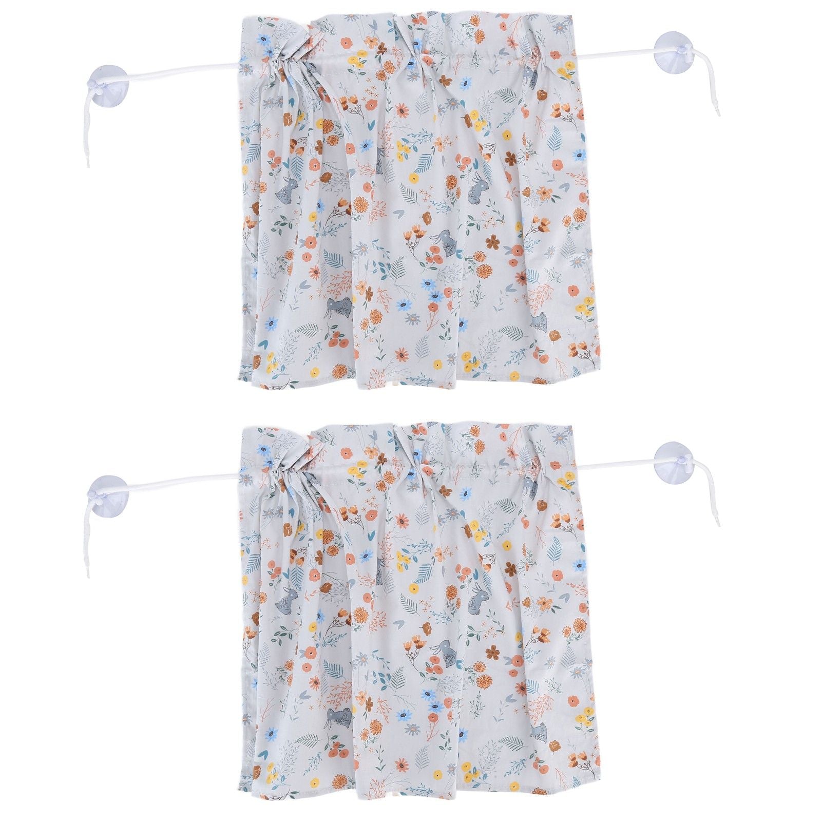 2PCS Simple Style Sunshade Curtain Adjustable Car Side Window Curtain Cute Car Curtain with Suction CupType 2