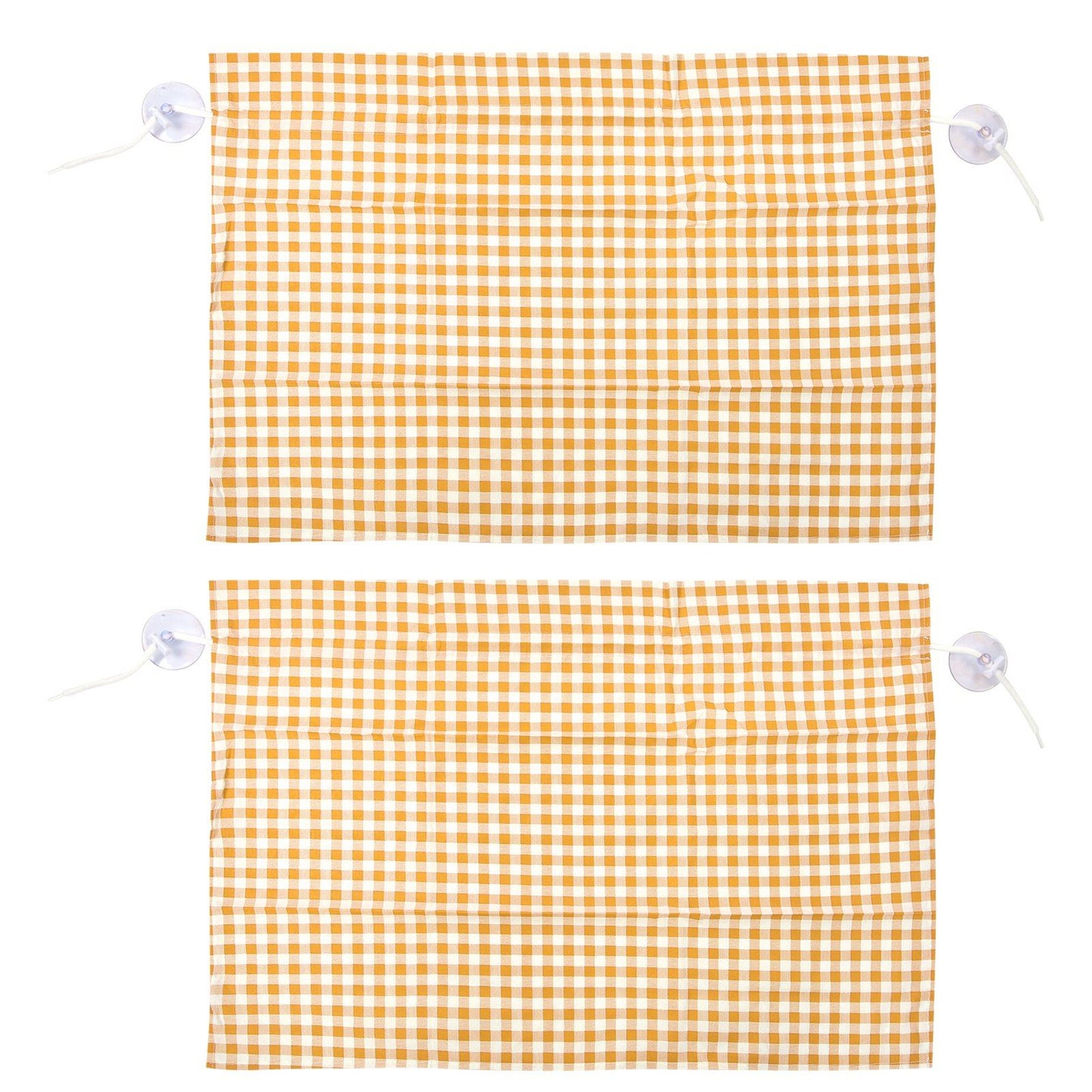 2Pcs Grid Design Anti Ultraviolet Car Curtain Side Car Window Sun Shade with Suction CupYellow Grid