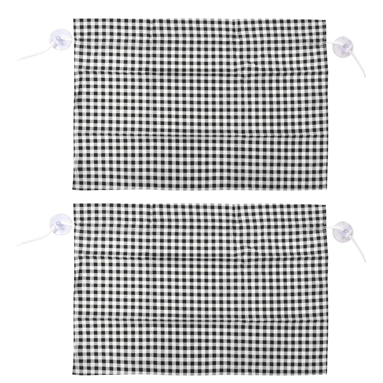 2Pcs Grid Design Anti Ultraviolet Car Curtain Side Car Window Sun Shade with Suction CupBlack Grid