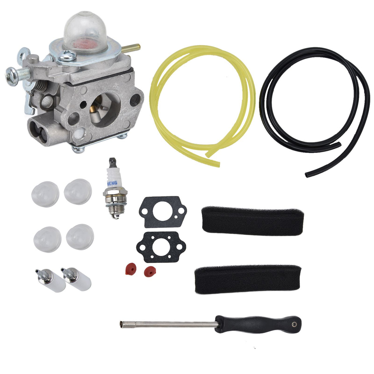 753-06190 Carburetor with Fuel Filter Air Filter Primer Bulb Kit for Troybilt TB22EC TB32EC TB80EC TB22 TB21EC