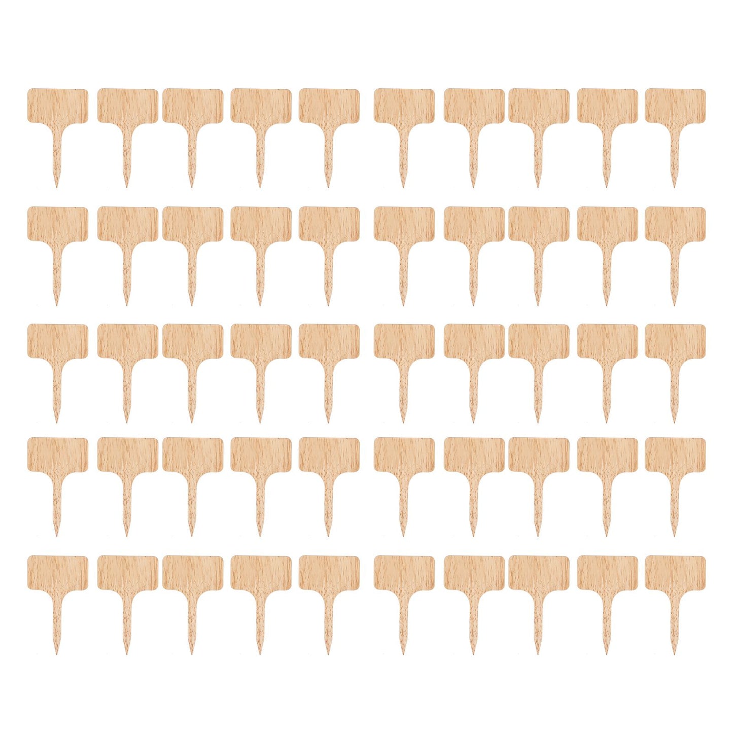 50PCS Bamboo Plant Labels T Type Wooden Plant Sign for Seed Potted Herbs Flowers Vegetables