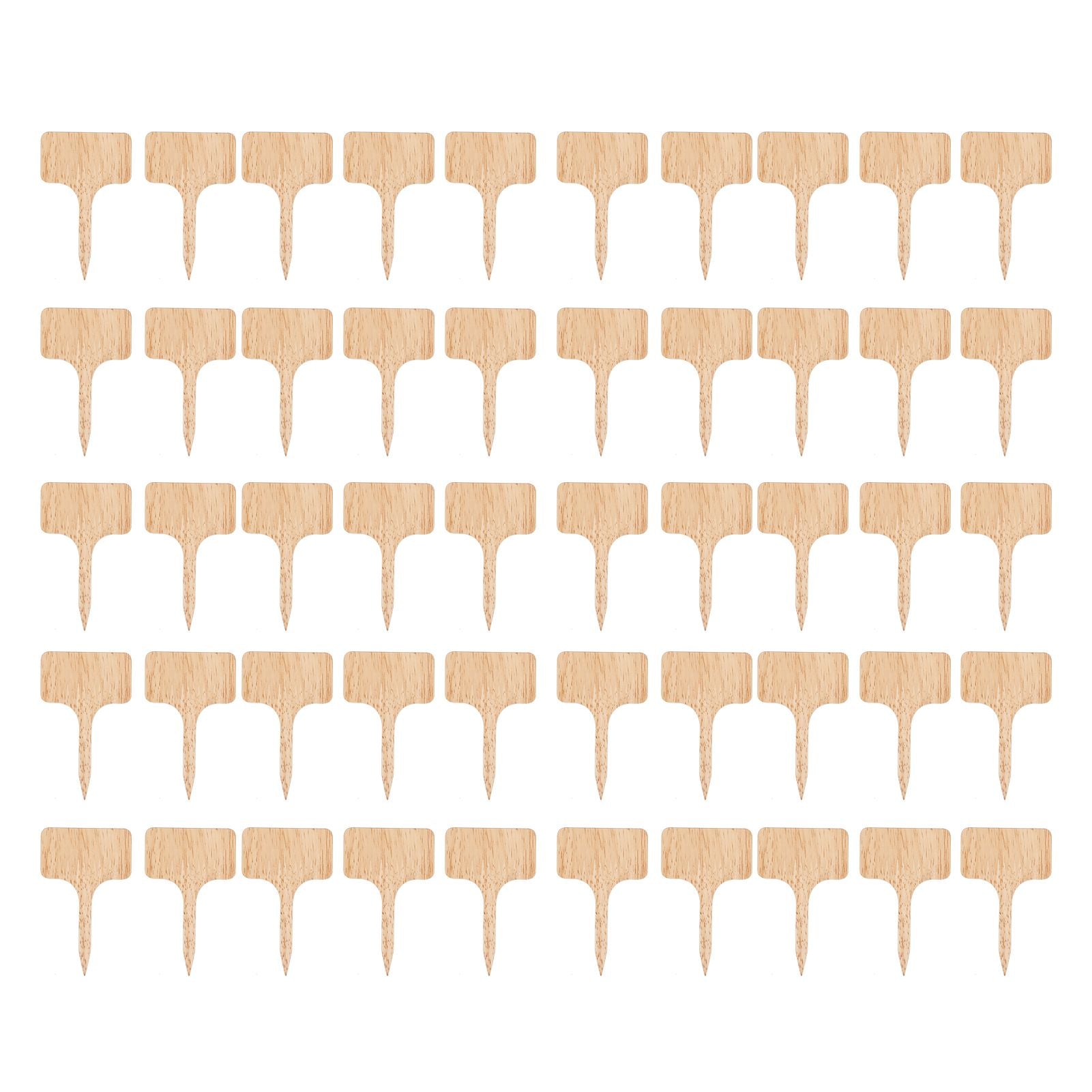 50PCS Bamboo Plant Labels T Type Wooden Plant Sign for Seed Potted Herbs Flowers Vegetables