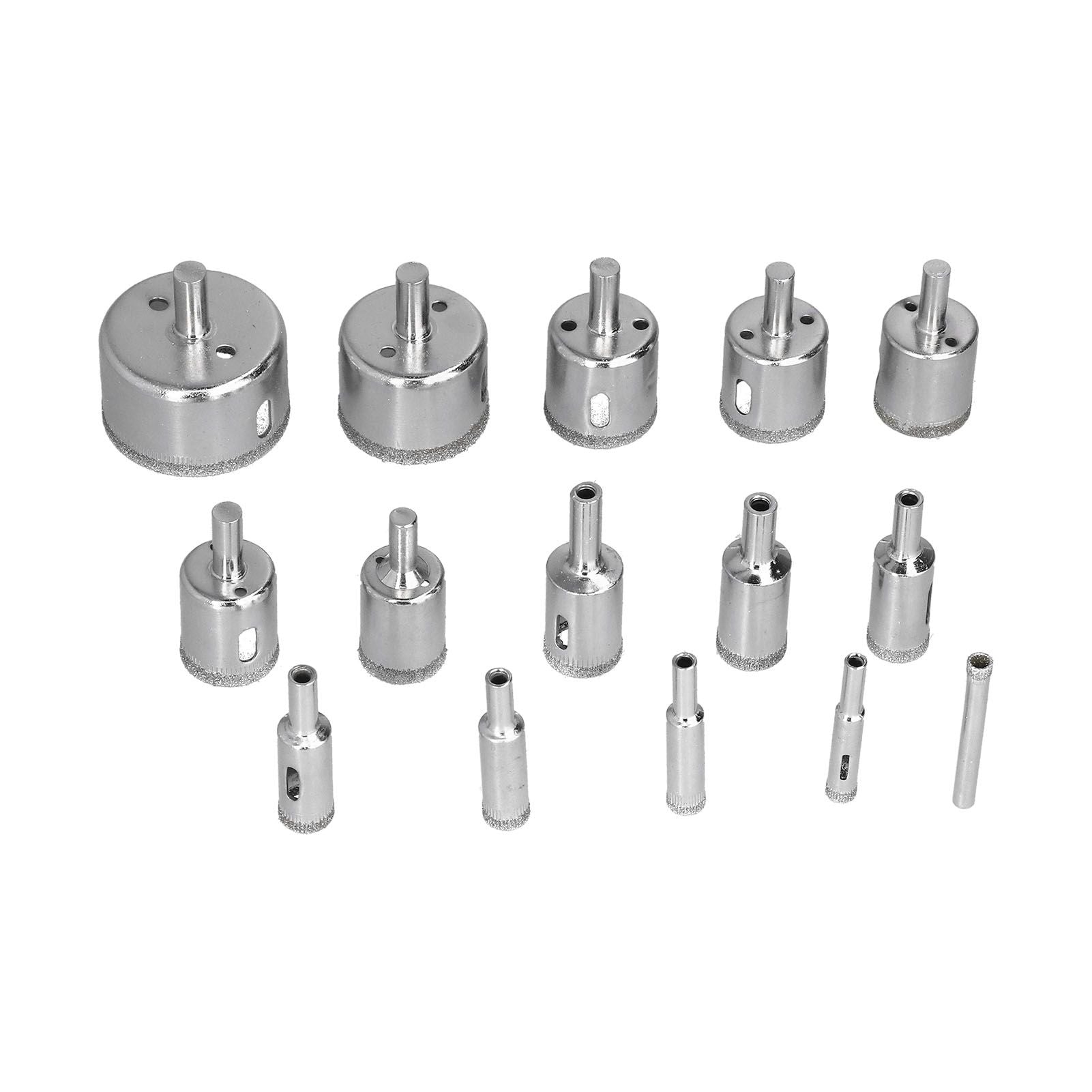 15Pcs/Set 6‑50mm Diamond Drill Bit Kit Ceramic Marble Hole Opener for Glass Wood Brick Tank