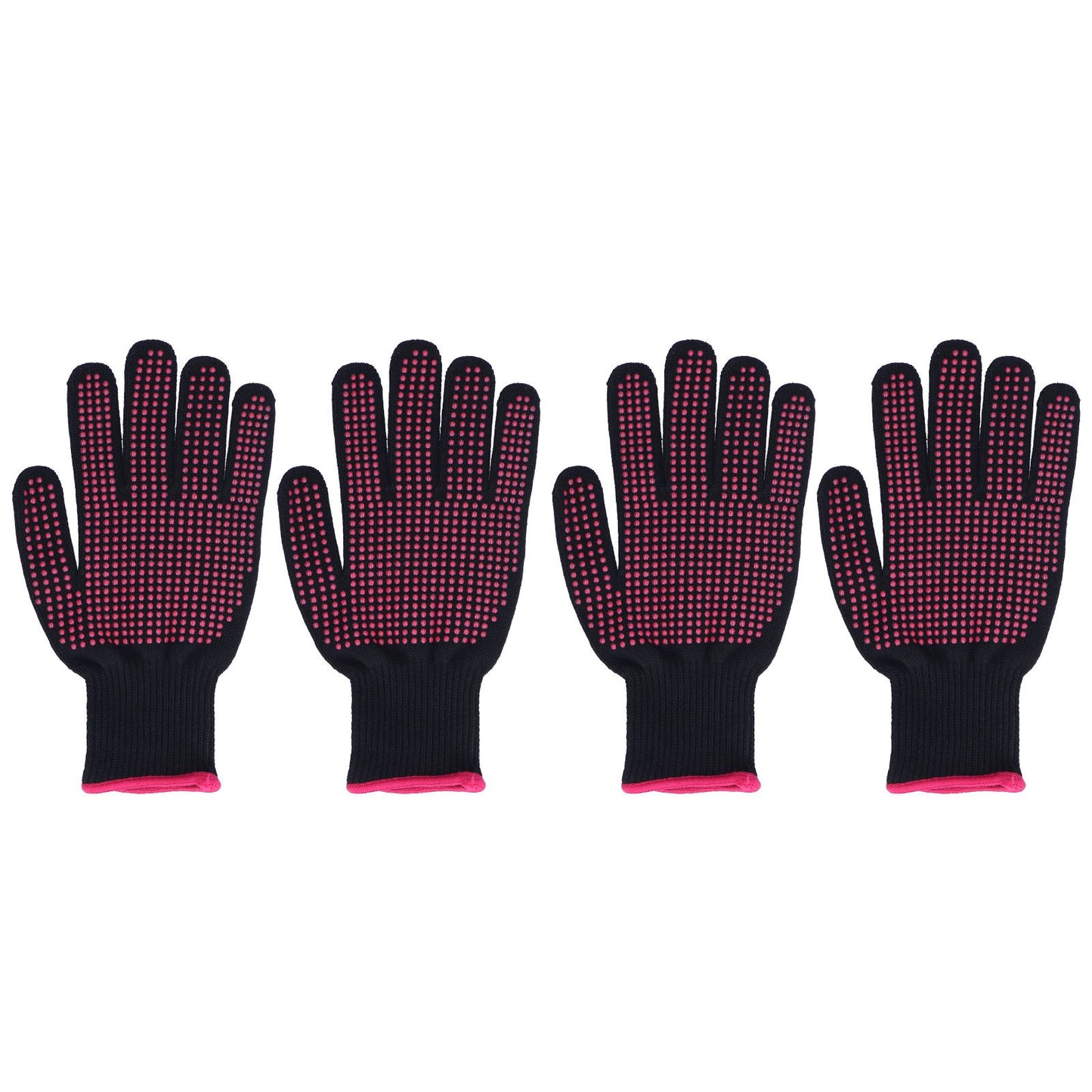 4Pcs Heat Resistant Gloves High Temperature Resistant Anti Scalding Mitts with Silicone BumpsRose Red Silicone Rose Red Edge
