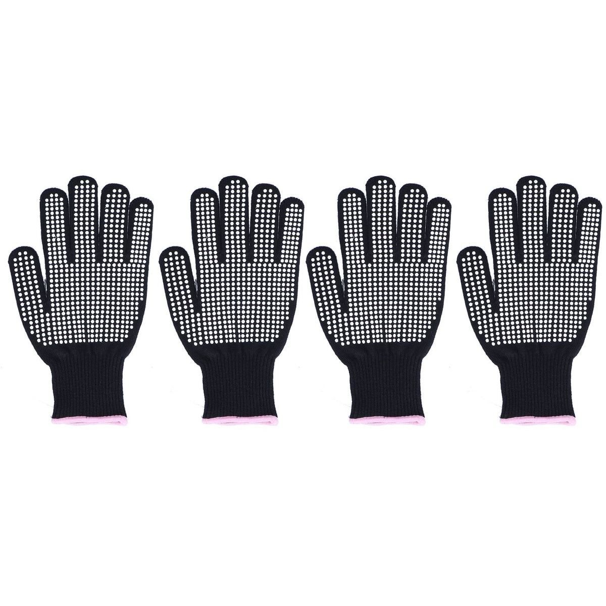 4Pcs Heat Resistant Gloves High Temperature Resistant Anti Scalding Mitts with Silicone BumpsWhite Silicone Pink Edge