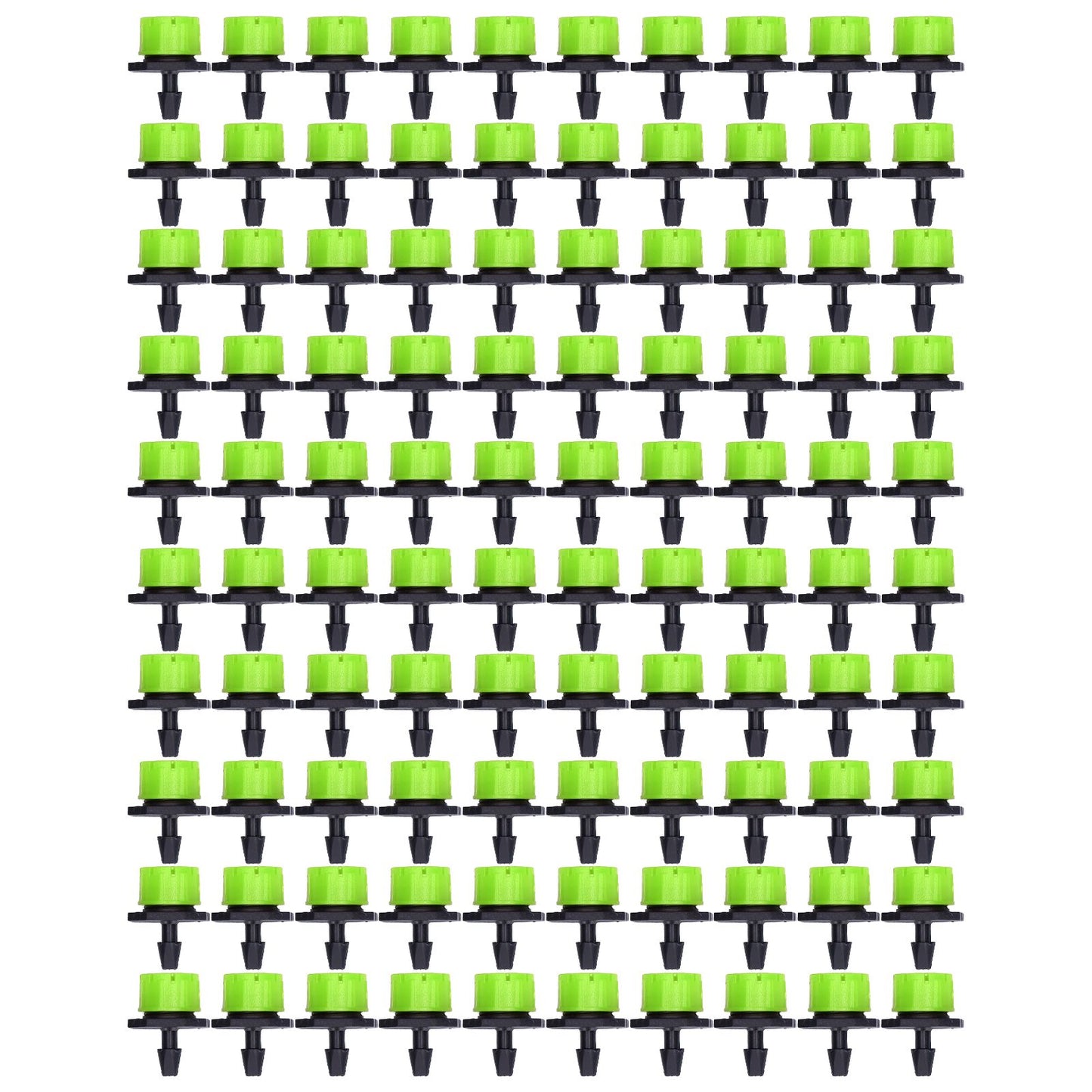 100Pcs 8 Hole Drip Irrigation Emitter Adjustable Drip Irrigation Sprinkler for Garden Greenhouse Courtyard Green