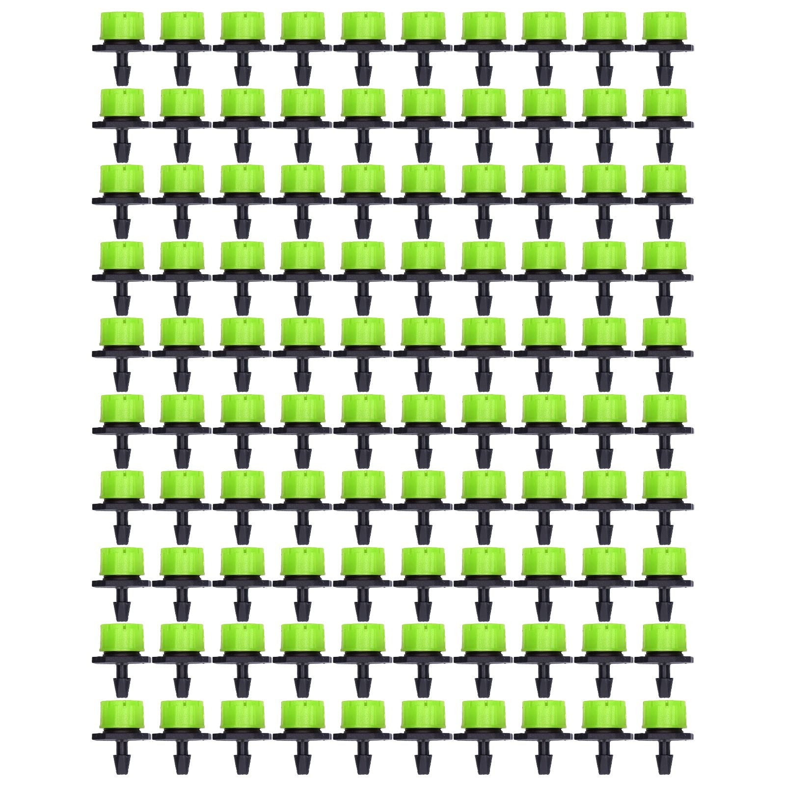100Pcs 8 Hole Drip Irrigation Emitter Adjustable Drip Irrigation Sprinkler for Garden Greenhouse Courtyard Green