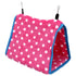 Bird Bed Foldable Portable Comfortable Flannel Triangular Hanging Bird Hammock with Hooks for Parrots Hamsters SquirrelsPink