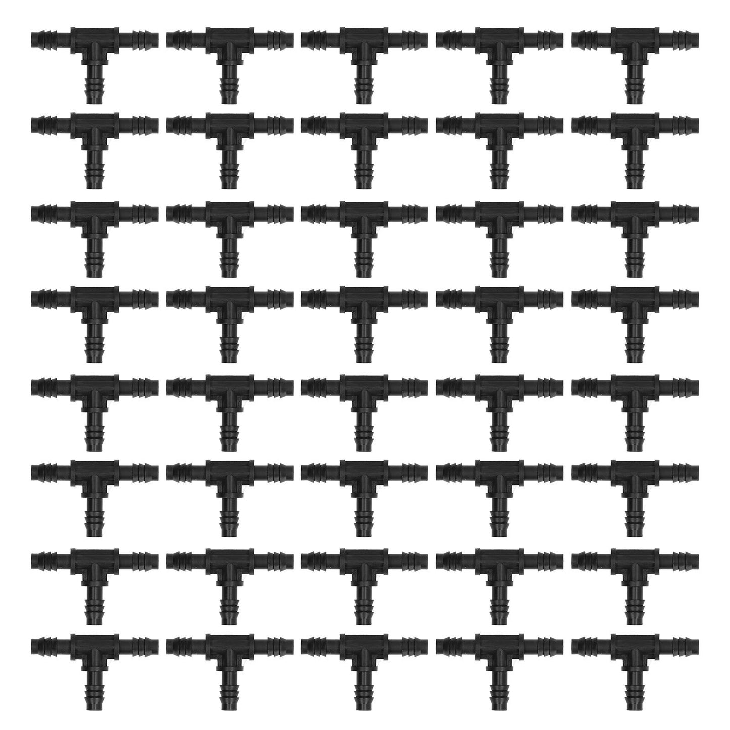 40pcs Irrigation Fitting Drip Irrigation Barbed Connector 8/12mm Tube Tee for Garden Lawn