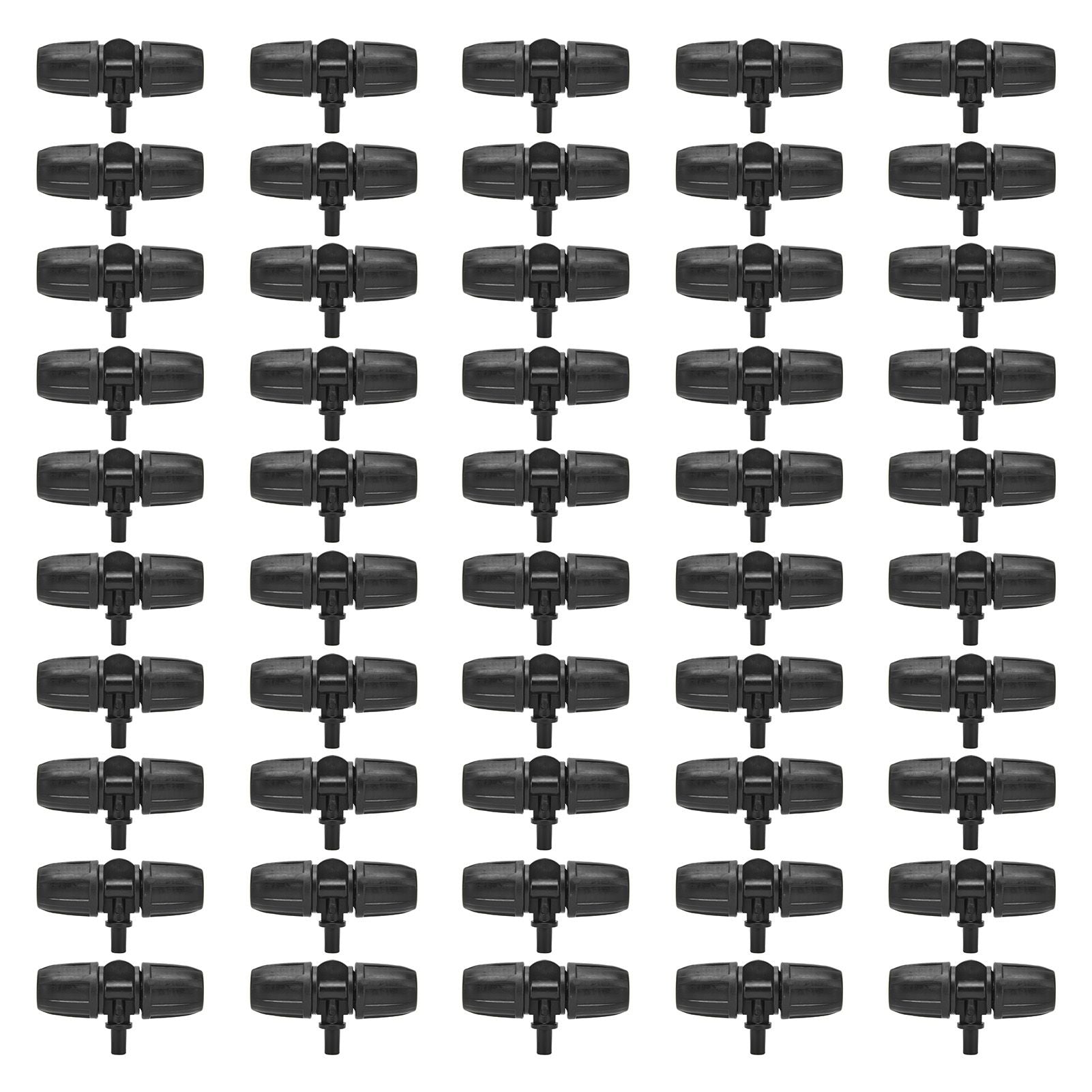 50pcs 8/12mm Hose Tee Fitting Tube Tee Connector Accessory for Garden Drip Irrigation Watering System