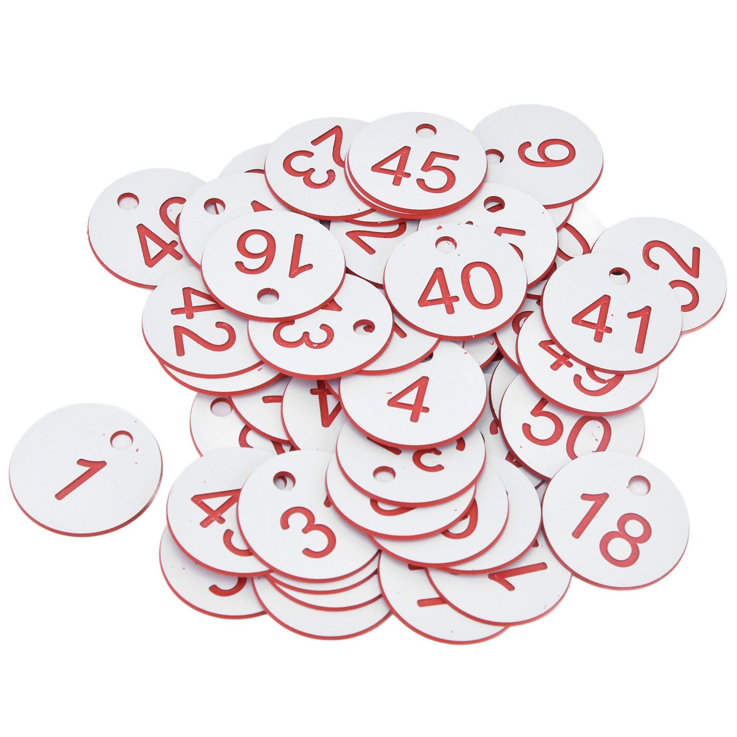 50Pcs Beehive Tag ABS Round Numbered Sign Labels with Hole Livestock Beekeeping SuppliesWhite 1-50