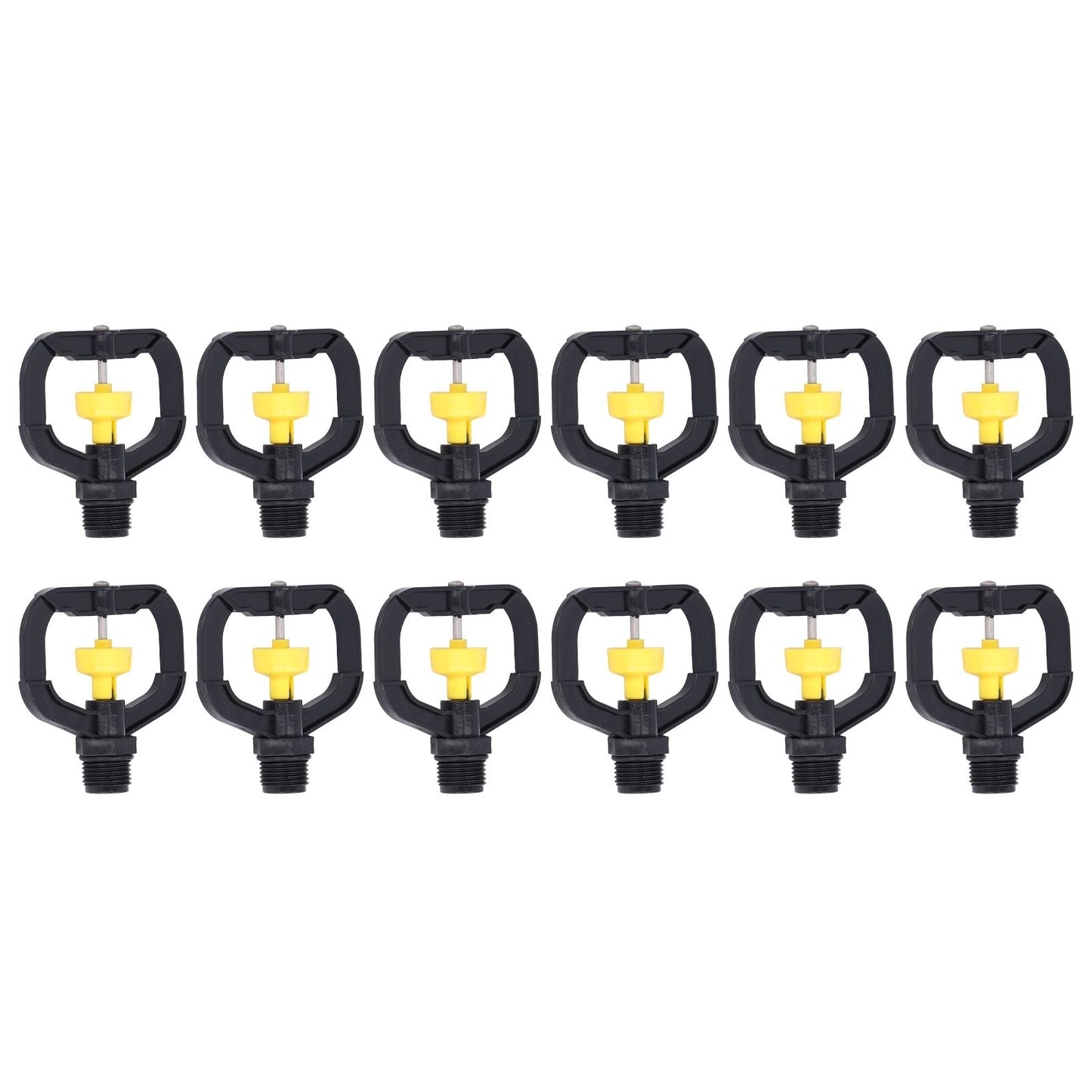 12pcs Rotating Irrigation Sprinkler Plastic Spray Nozzle with G1/2 Male Thread for Garden Yard Lawn