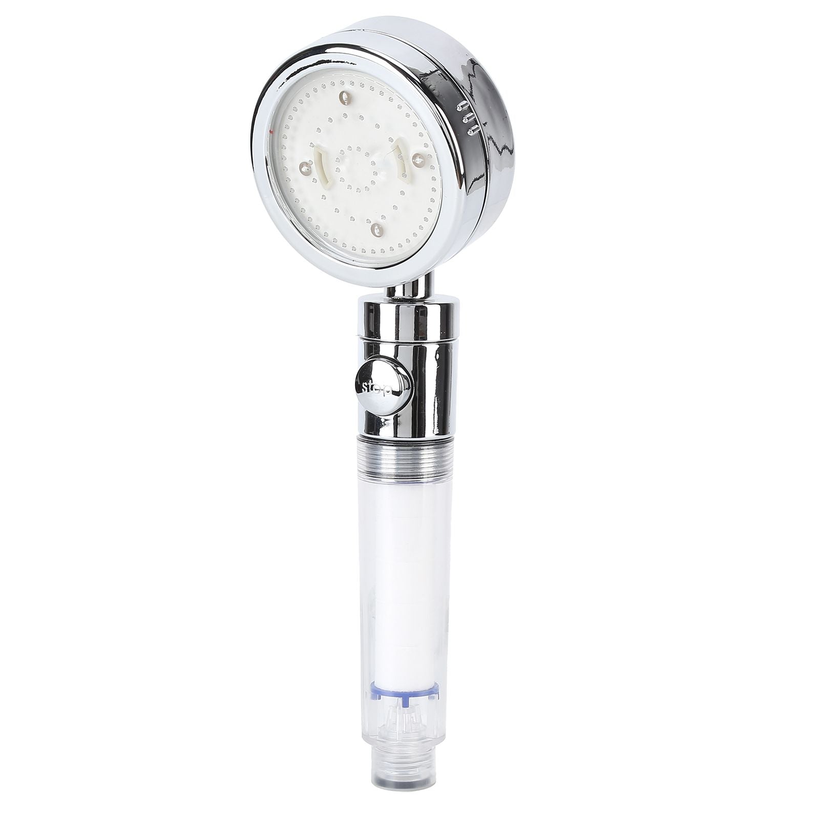 LED Shower Head with Filter Element Switch Temperature Control Shower Sprayer for BathroomColorful Flash
