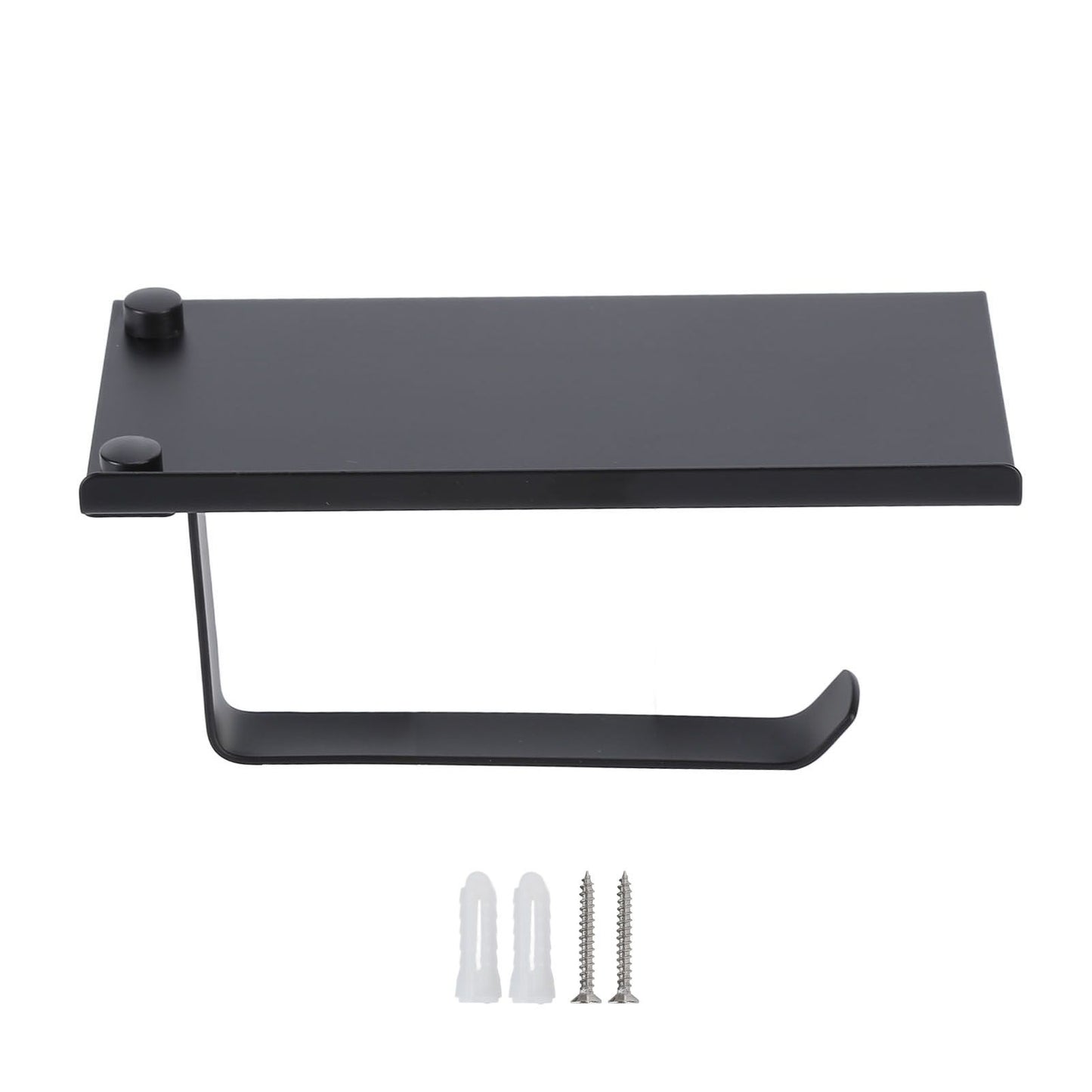 Toilet Paper Holder 304 Stainless Steel Anti Rust Wearable Bathroom Phone Holder for Kitchen WashroomBlack