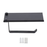 Toilet Paper Holder 304 Stainless Steel Anti Rust Wearable Bathroom Phone Holder for Kitchen WashroomBlack
