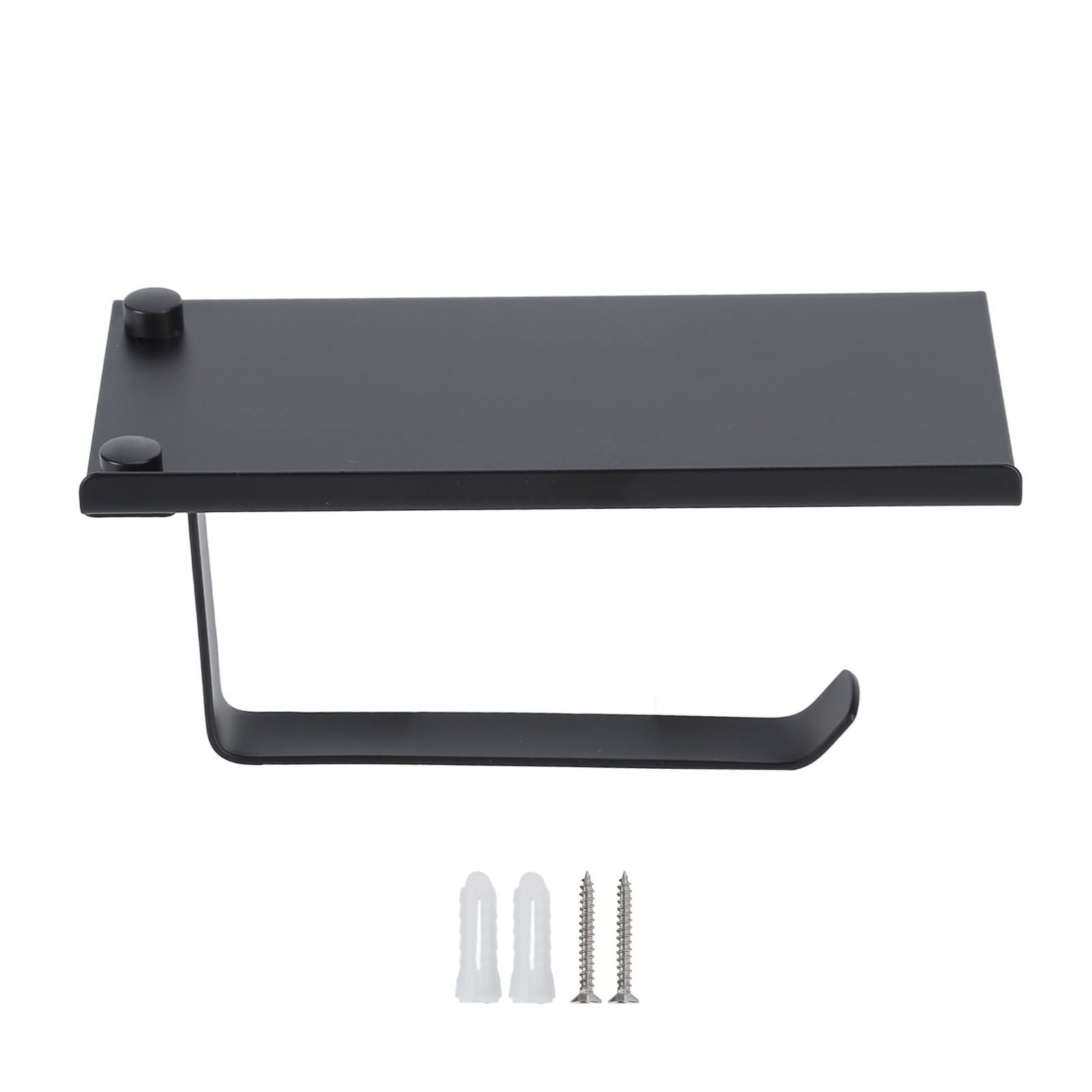 Toilet Paper Holder 304 Stainless Steel Anti Rust Wearable Bathroom Phone Holder for Kitchen WashroomBlack