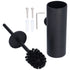 Toilet Brush with Holder Stainless Steel Long Handle Toilet Bowl Brush Soft Toilet Brush Toilet Cleaning Brush SetBlack