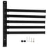 Towel Rack Aluminum Alloy Towel Shelf with 5 Bars Rotatable and Durable for Bathroom and Kitchen Black