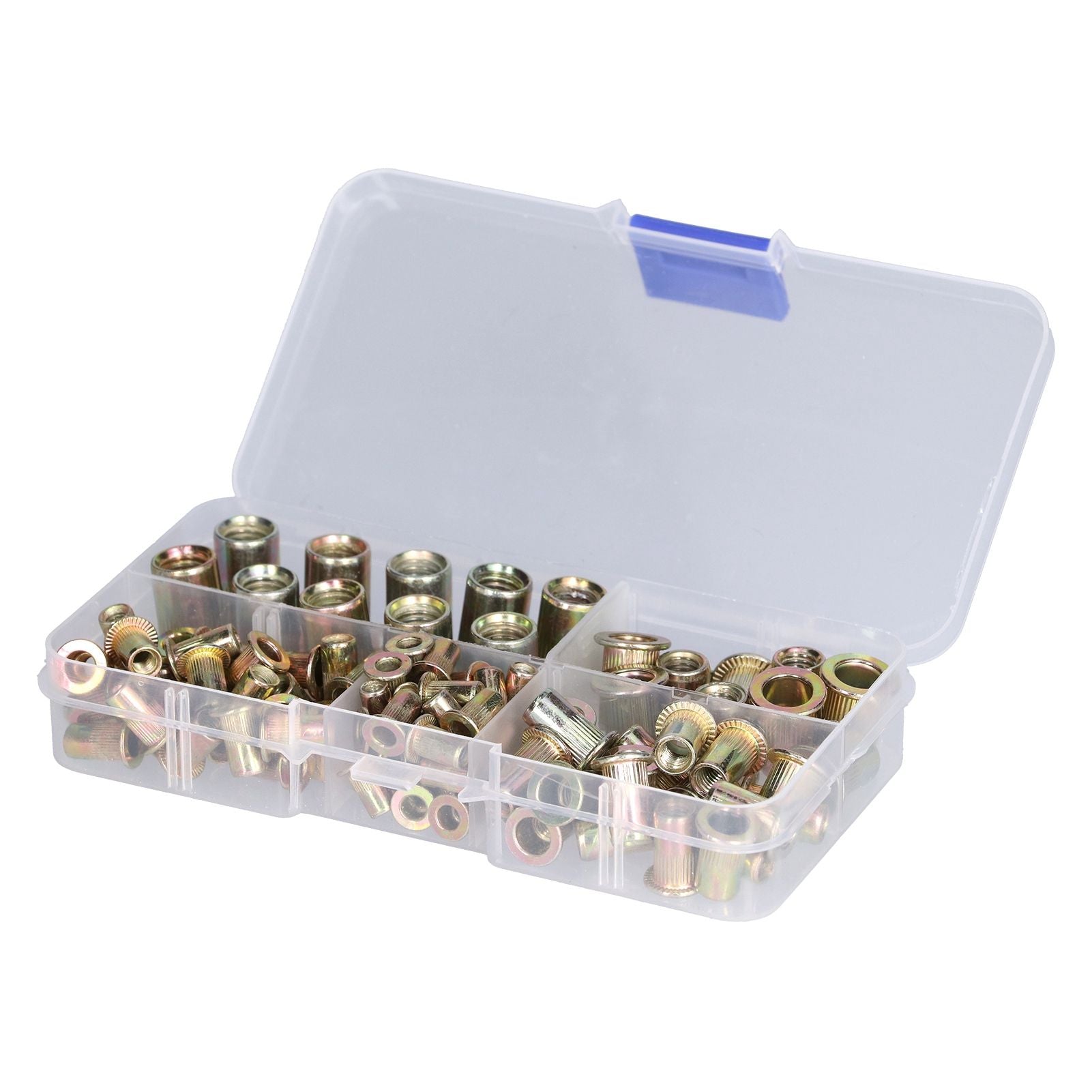 100PCS Threaded Inserts M3‑M8 Portable Galvanized Carbon Steel High Strength Rivet Nuts Assortment100PCS