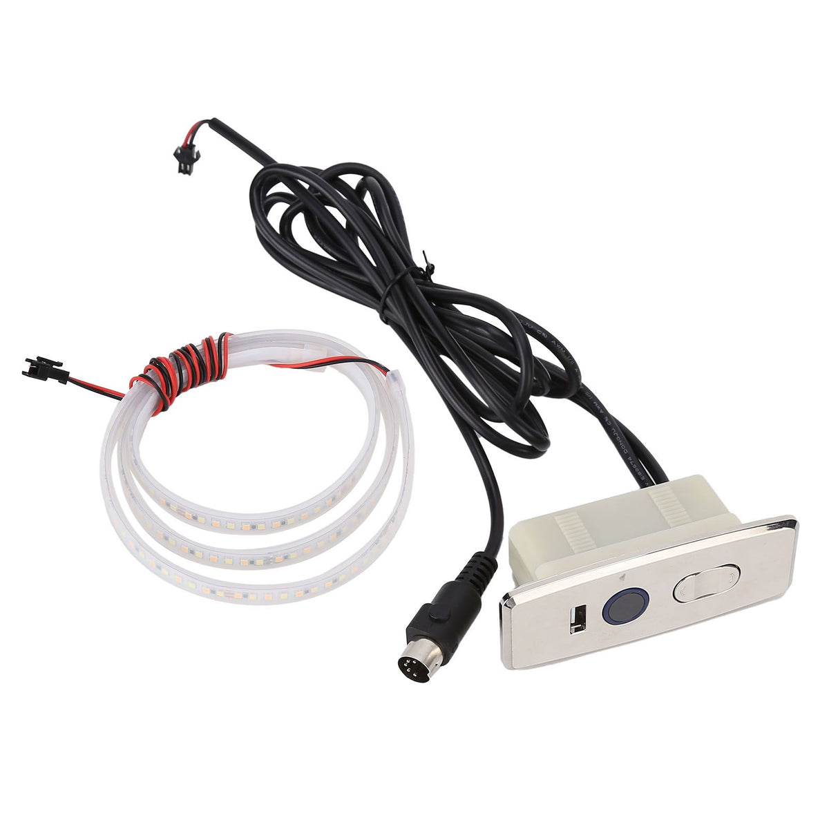 5 Pin Power Recliner Switch Brushed DC 3 Button Straight Sofa Controller with 1m Light Strip