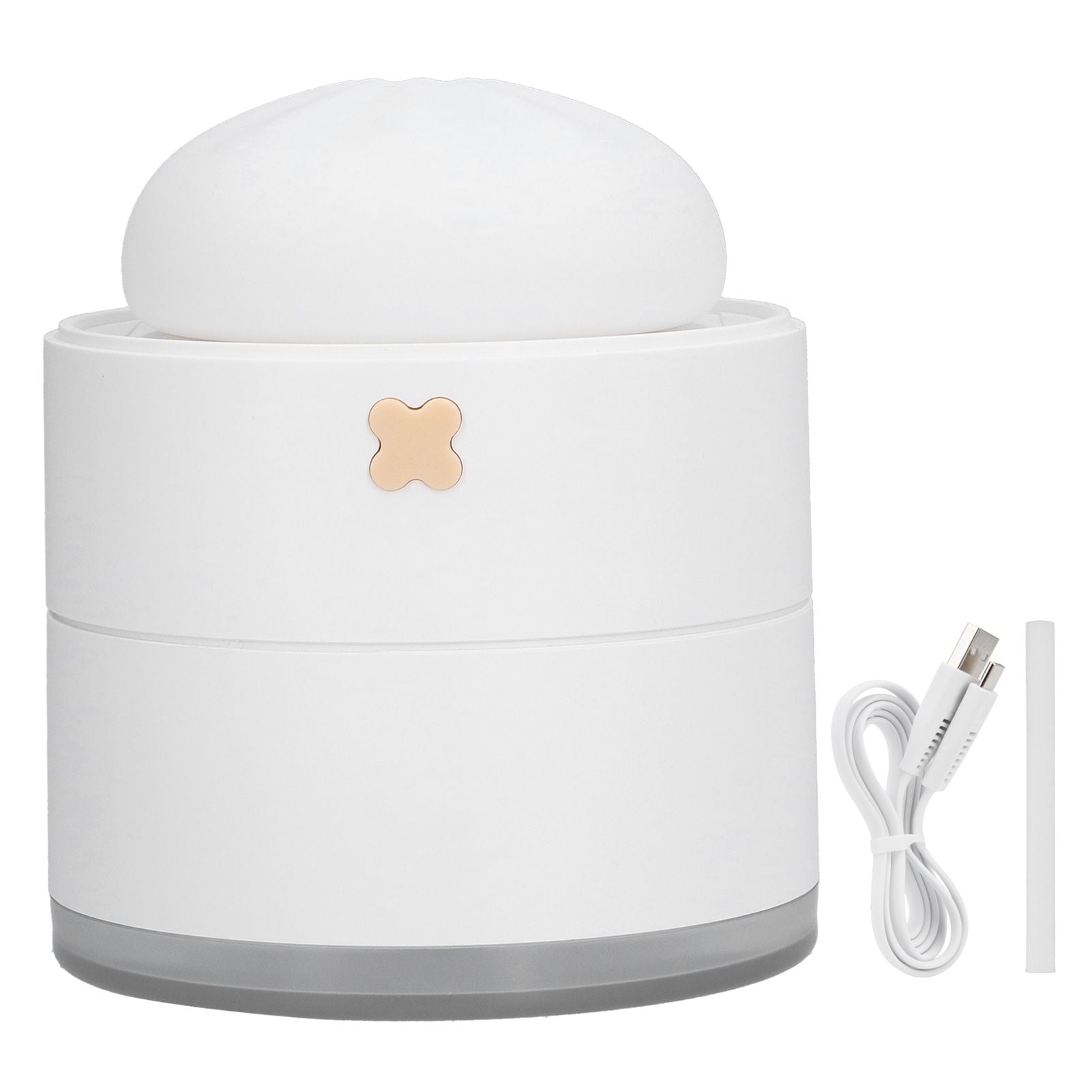 400ml Steamed Bun Shape Air Humidifier 2 Gears Adjustable Desktop Humidifier USB PoweredWhite