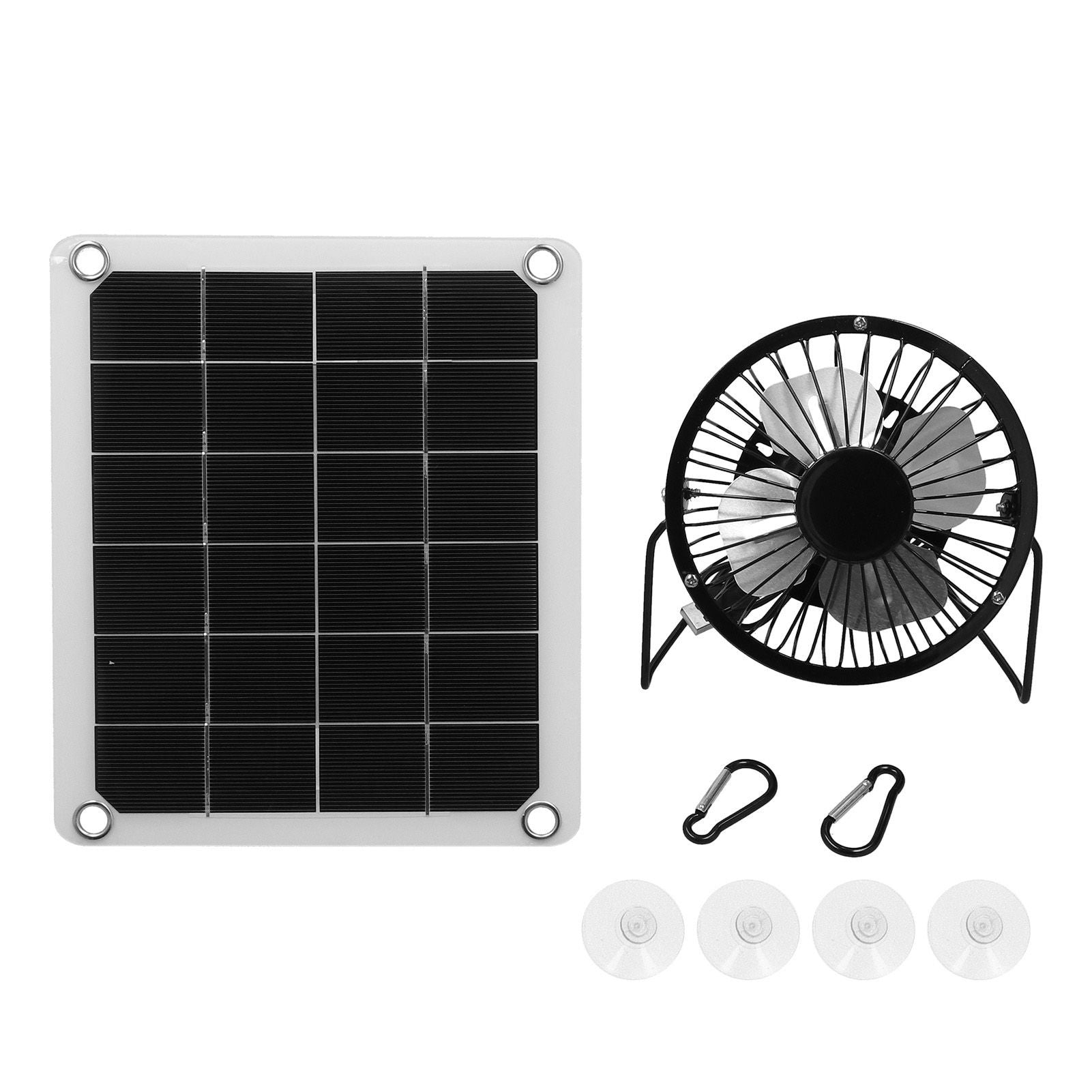 10W Photovoltaic Solar Panel Charger Kit with Fan Dual USB Female Ports for Outdoor Chicken House Farm