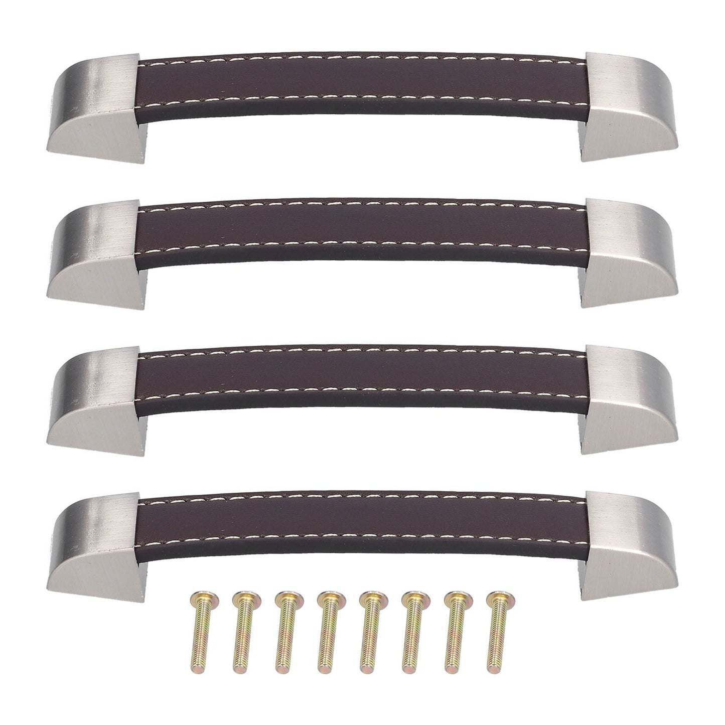4 Set Furniture Handle Brown Rectangular Drawer Pull for Cabinet Side Doors Luggage