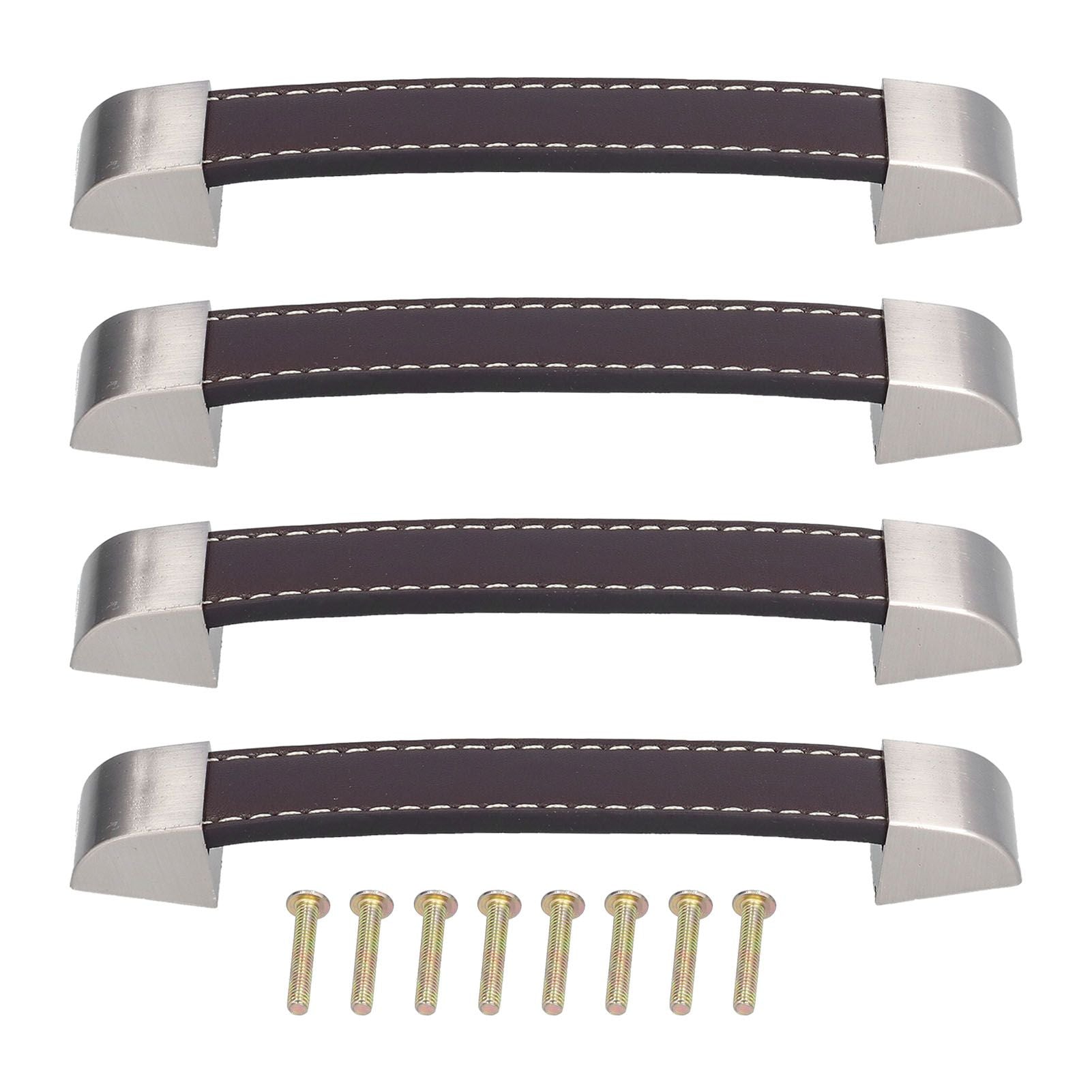 4 Set Furniture Handle Brown Rectangular Drawer Pull for Cabinet Side Doors Luggage