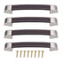 4 Set Furniture Handle Brown Rectangular Drawer Pull for Cabinet Side Doors Luggage