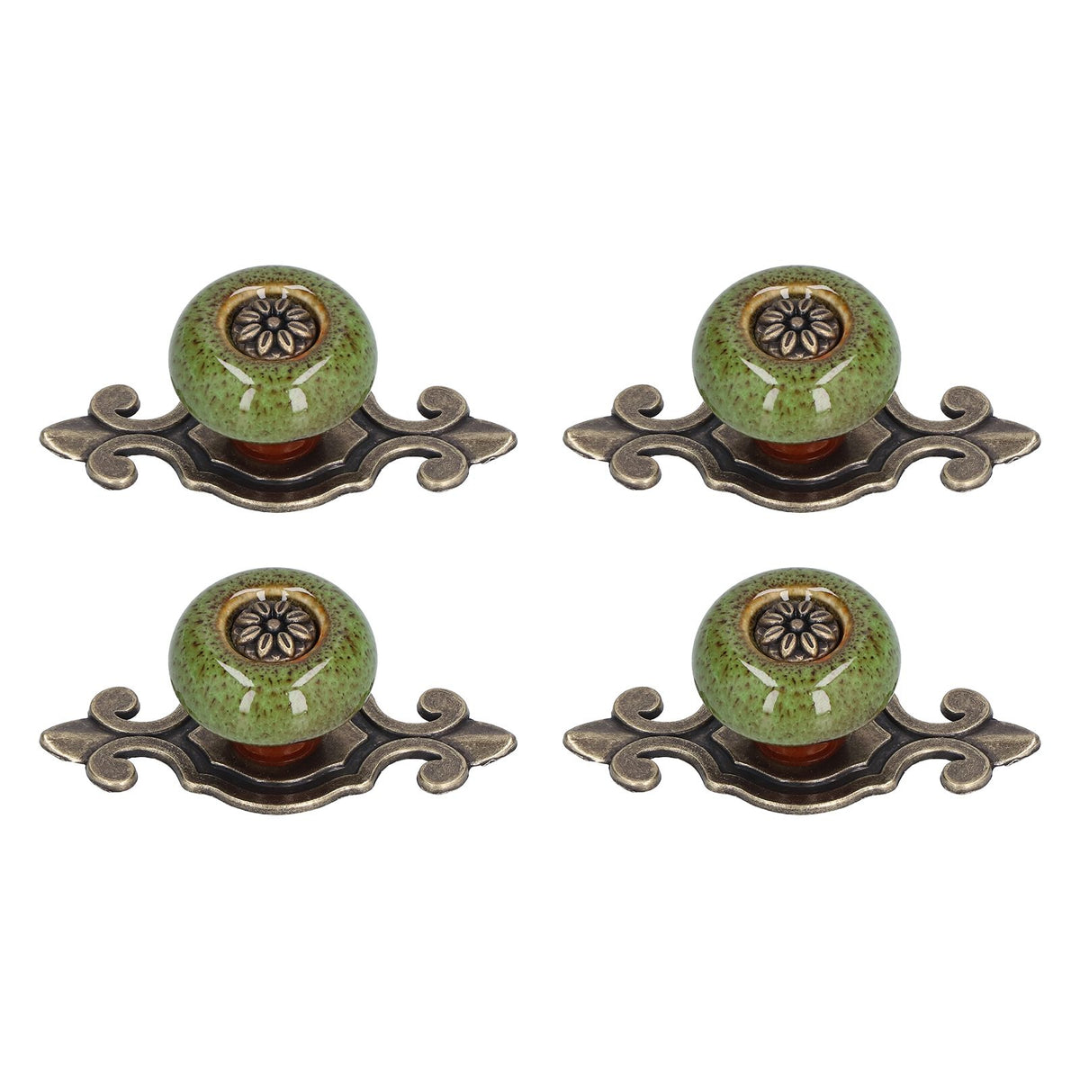 4 Sets Furniture Handle Zinc Alloy Cabinet Door Drawer Handle Exquisite Furniture AccessoriesGreen