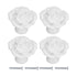 4 Set Rose Shaped Handle Modern Ceramic Cabinet Knob for Home Living Room BedroomWhite