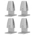 4pcs Desk Screen Baffle Clamp T Type Aluminum Alloy Silver Desktop Partition Bracket Holder for Office Classroom
